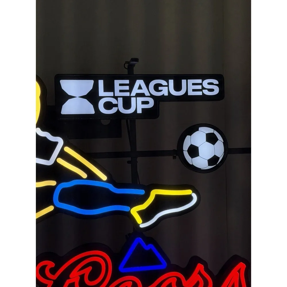 Coors Light Leagues Cup Soccer Neon Style LED Light-Up Sign‎ w/ Wall Adapter